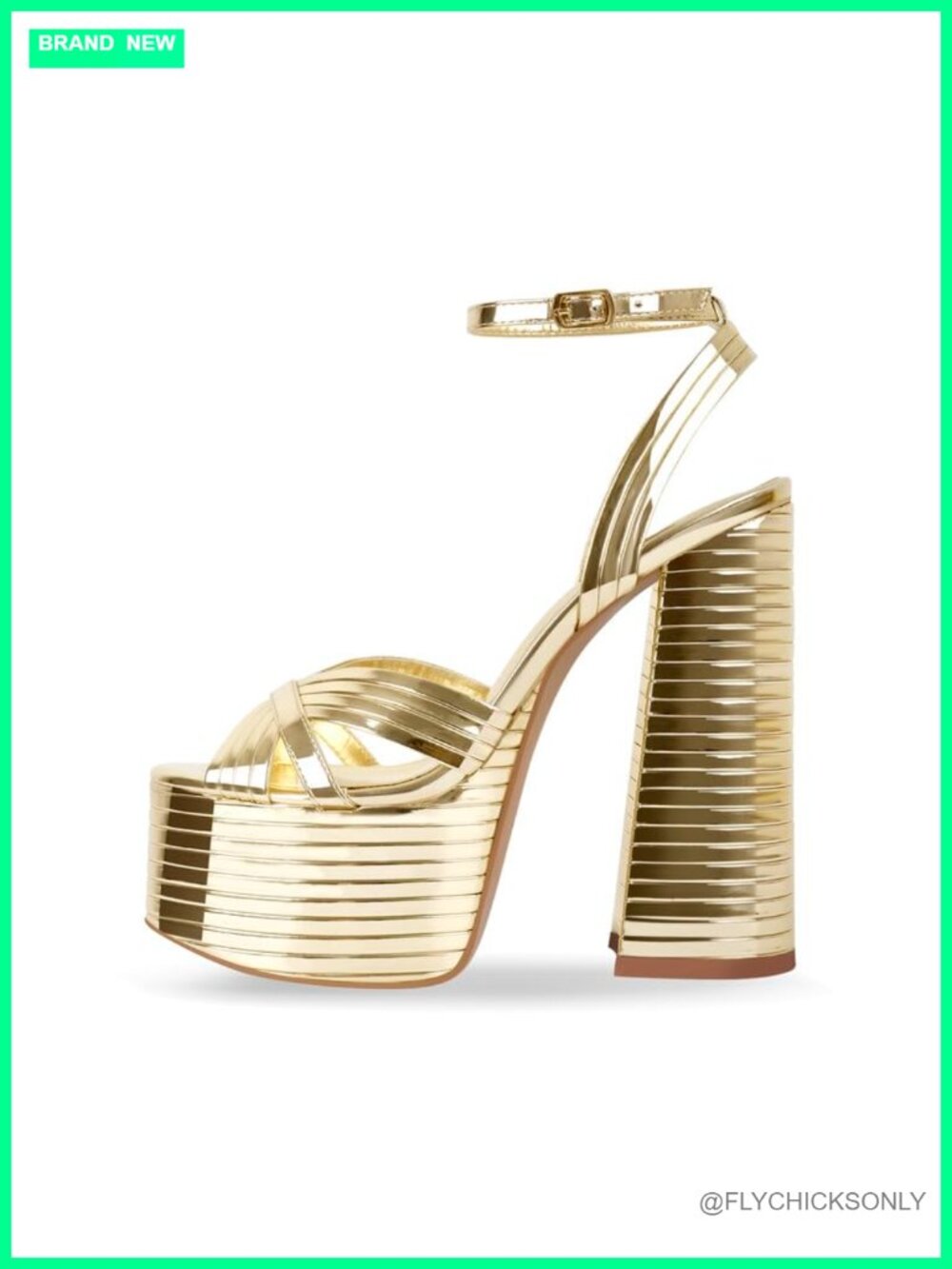 Platform Heels Women Ankle Strap Chunky High Heel Sandals Faux Leather